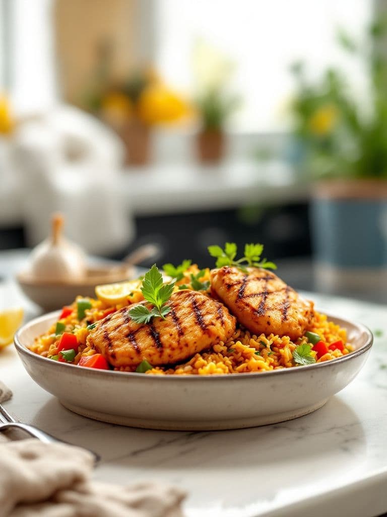 Jollof Rice with Grilled Chicken