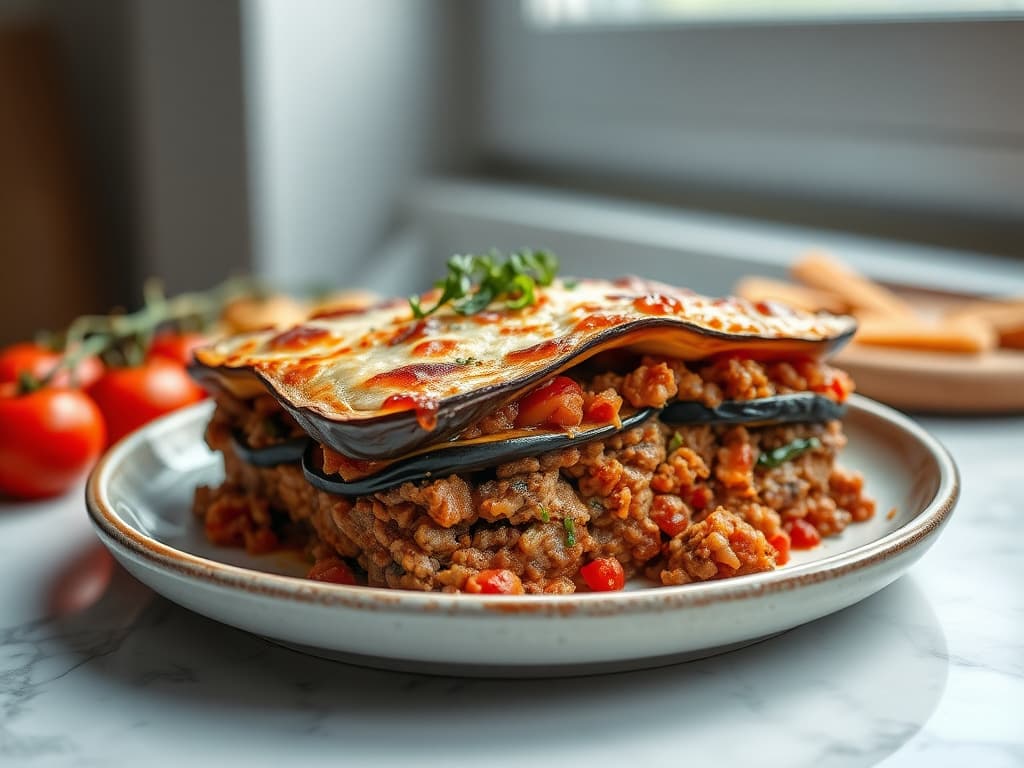 Moussaka (Layered Eggplant and Lamb Casserole)