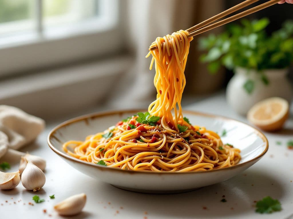 Szechuan Spicy Garlic Noodles