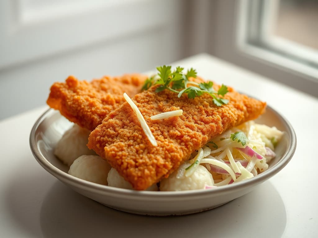 Crispy Tonkatsu with Zesty Cabbage Slaw