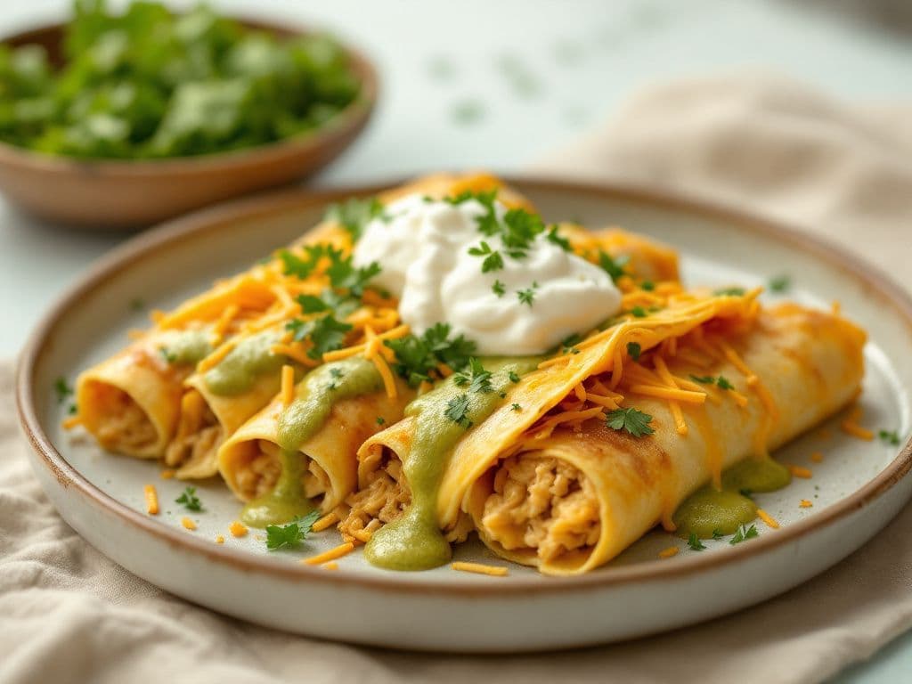 Chicken Enchiladas with Green Sauce