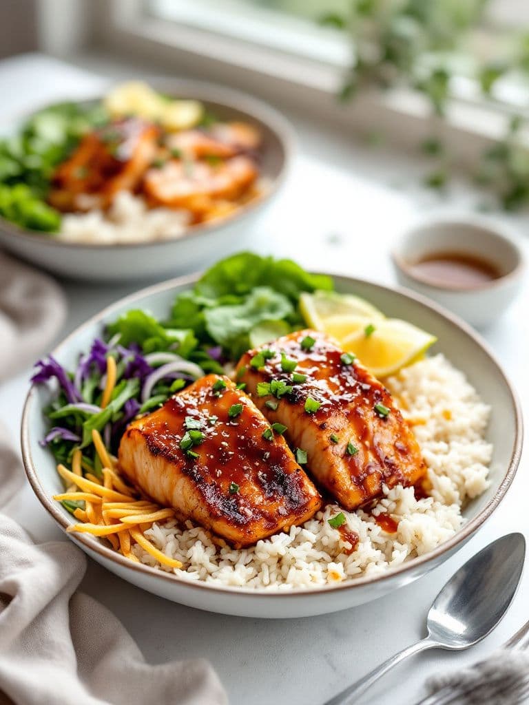 Quick Teriyaki Salmon Bowls