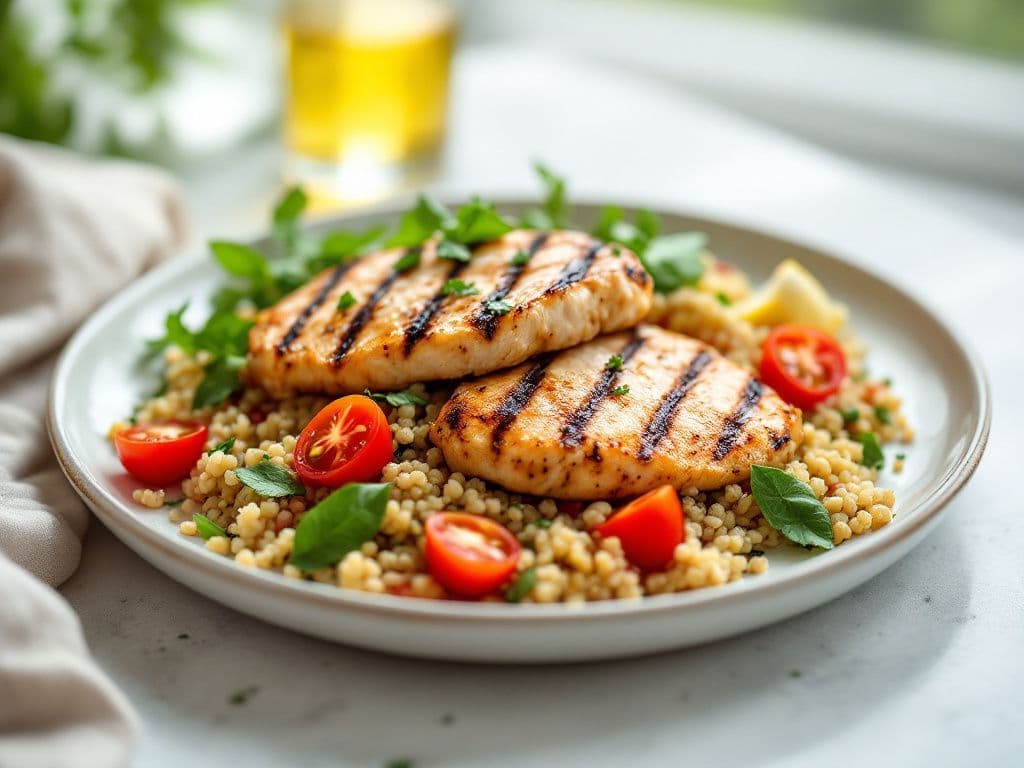 Grilled Chicken Breast with Quinoa Salad