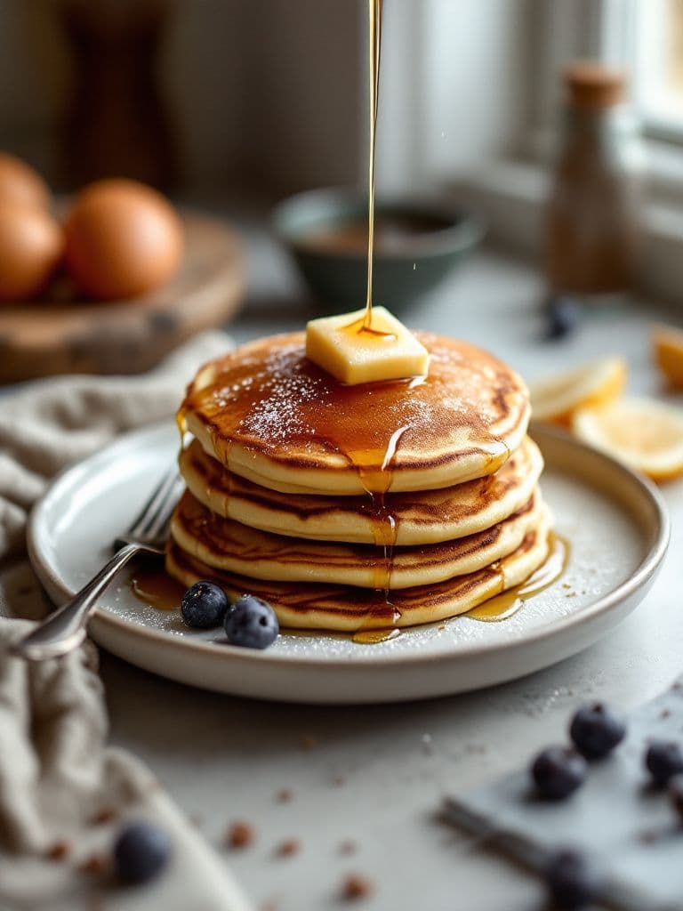 Classic Pancakes with Maple Syrup