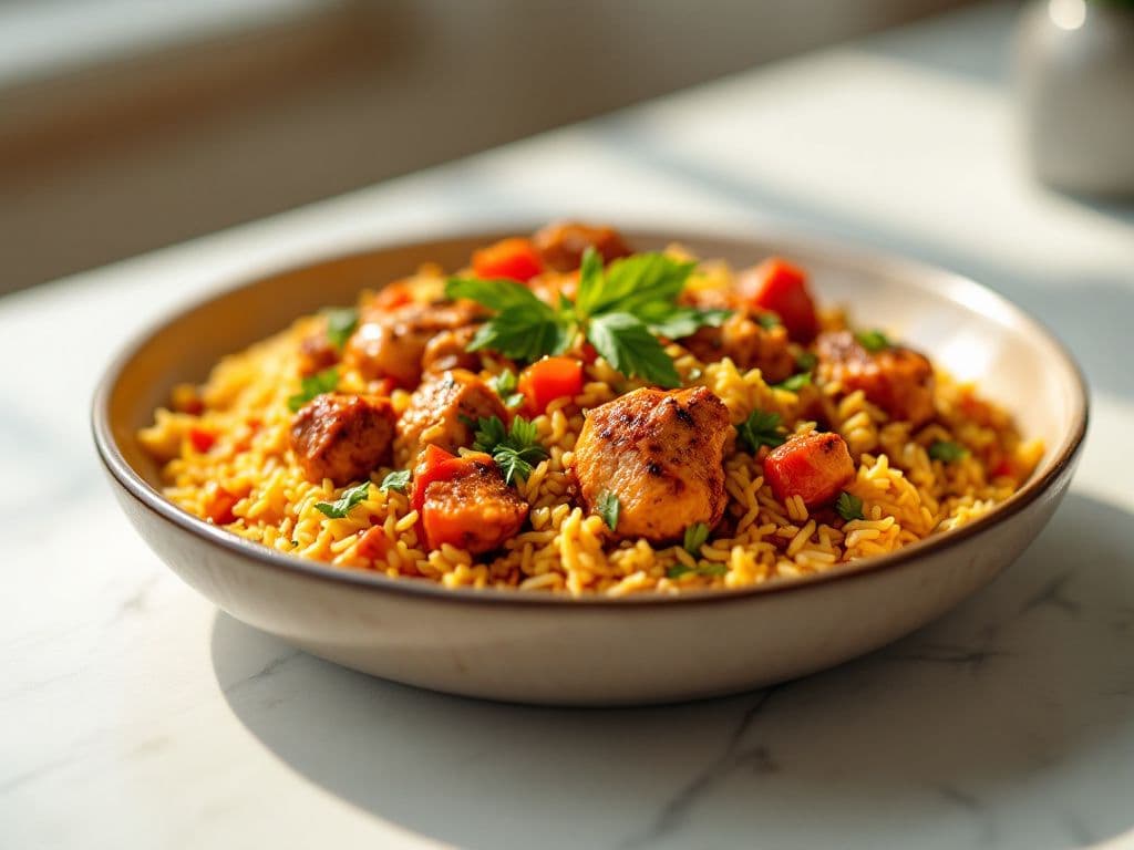 Jollof Rice with Spicy Chicken