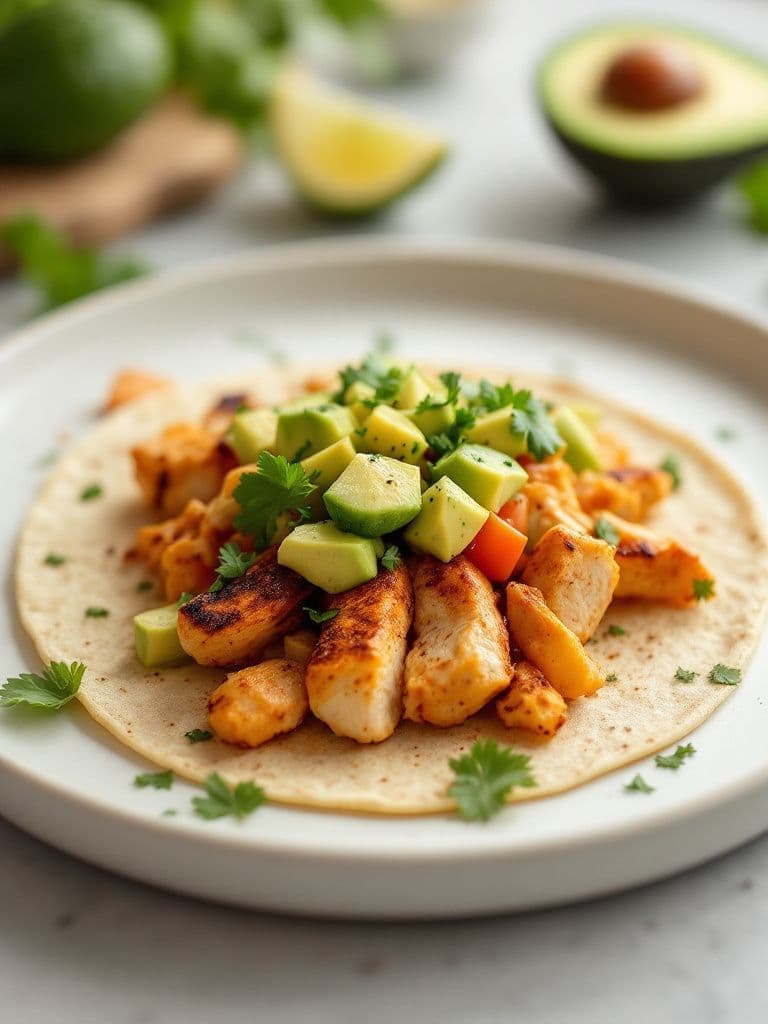 Spicy Chicken Tacos with Avocado Salsa