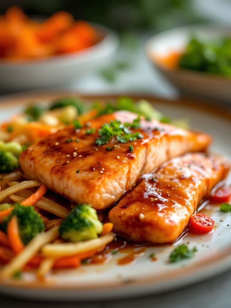 Teriyaki Salmon with Stir-Fried Vegetables