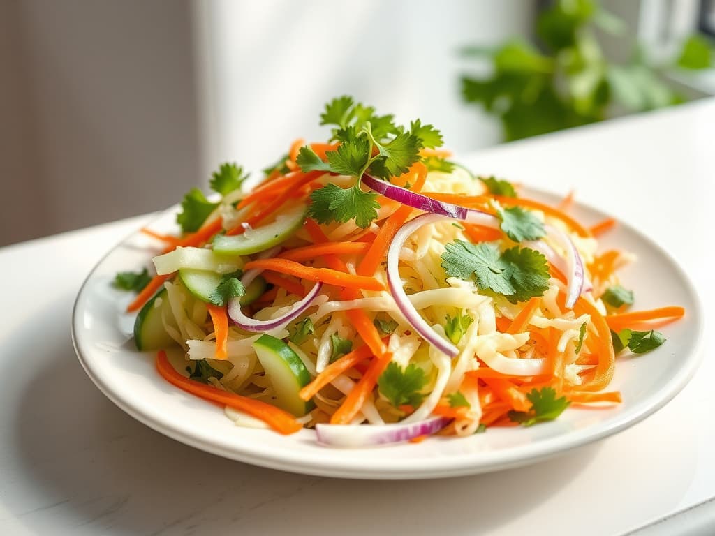 Fresh Caribbean Cabbage and Cucumber Salad