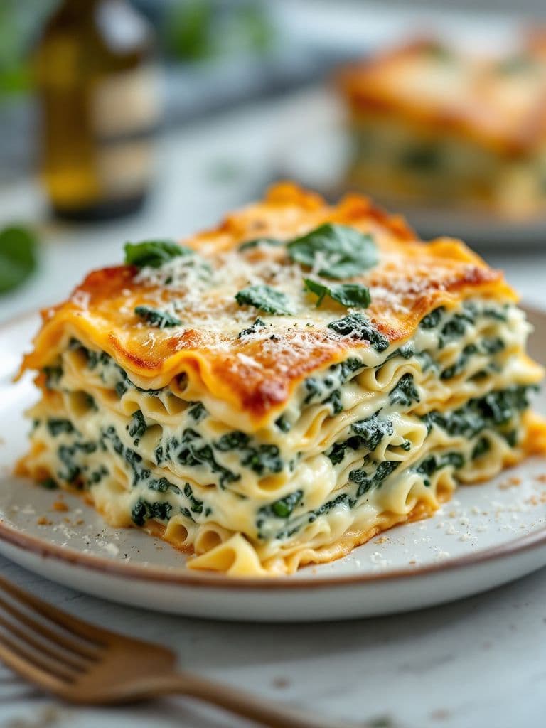 Creamy Spinach and Ricotta Lasagna