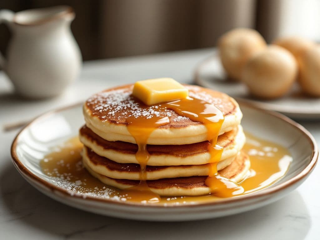 Fluffy Pancakes with Maple Butter