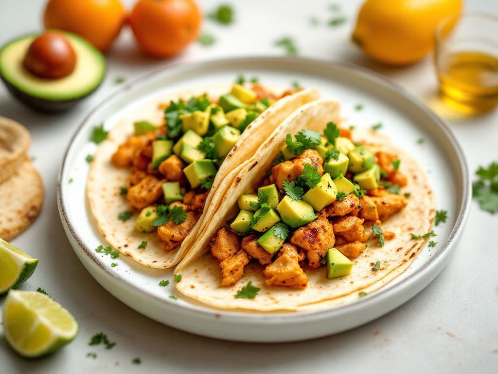 Spicy Chicken Tacos with Avocado Salsa