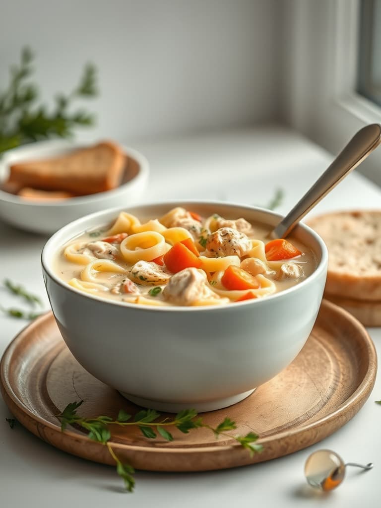 Creamy Chicken Noodle Soup (Homemade Style)