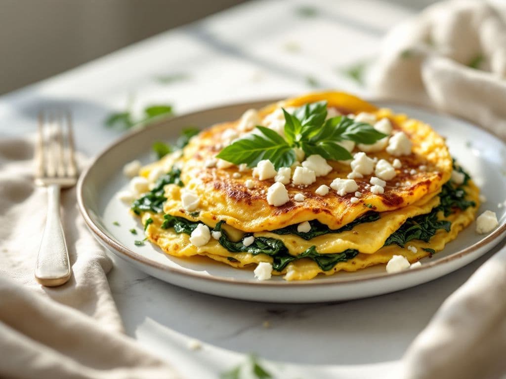 Savory Spinach and Feta Omelette