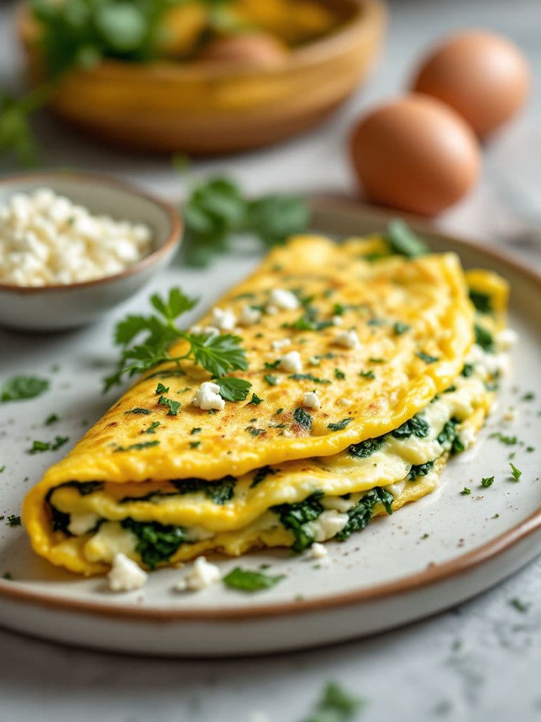 Savory Spinach and Feta Omelette