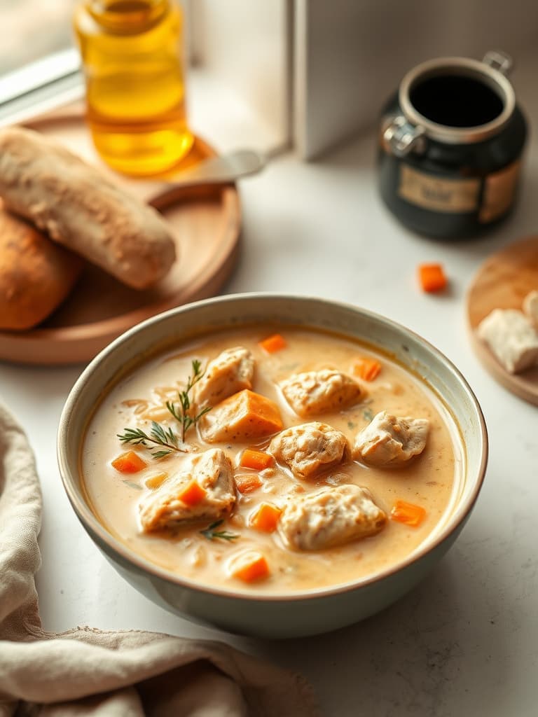 Creamy Chicken & Freekeh Soup