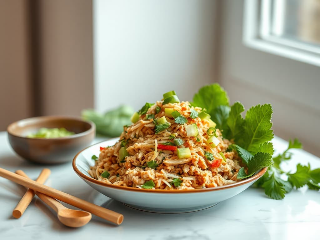 Spicy & Tangy Thai Minced Chicken Salad (Larb Gai)