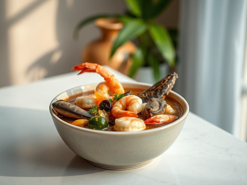 Luscious Nigerian Ogbono Soup with Seafood