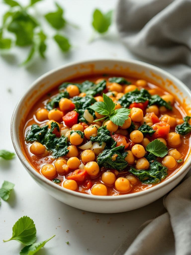 Spicy Chickpea and Spinach Stew