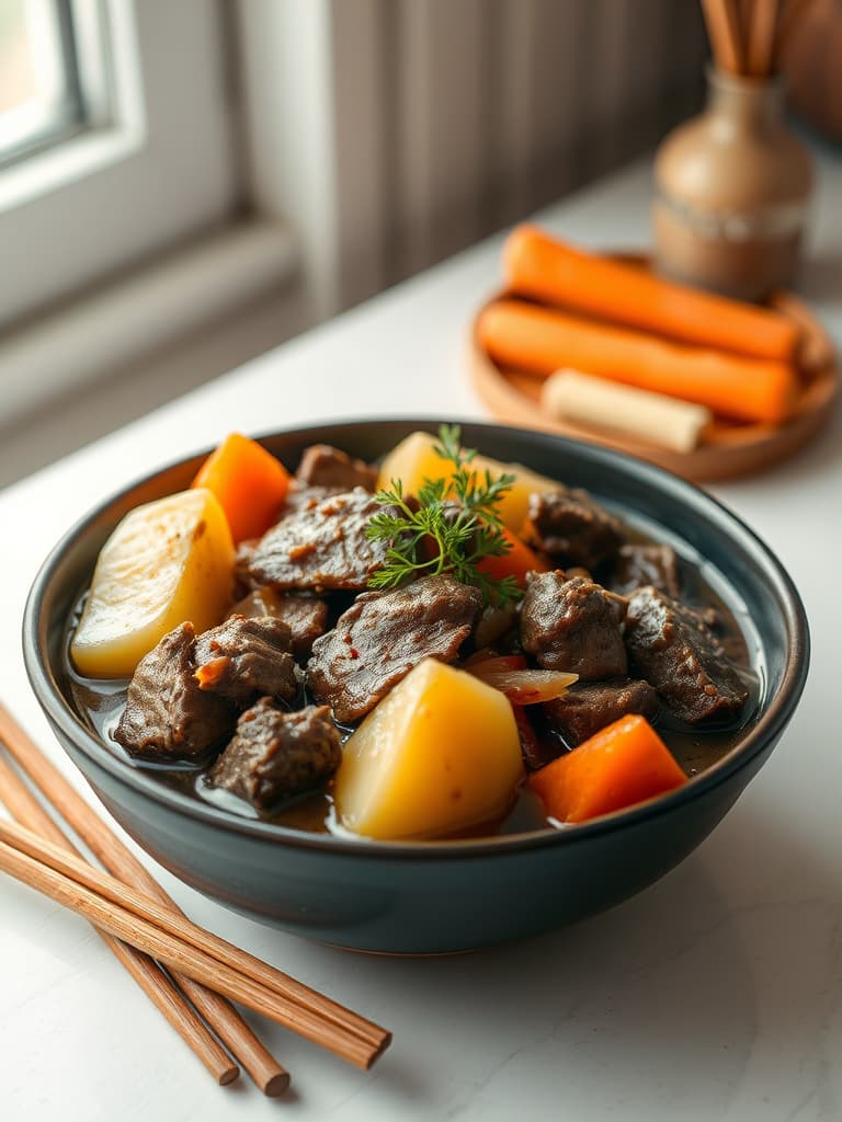 Savory Nikujaga (Japanese Meat and Potato Stew)