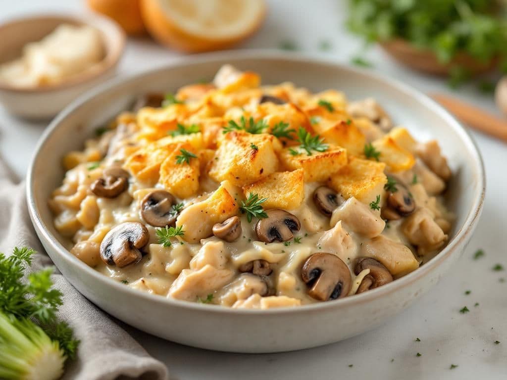 Creamy Chicken and Mushroom Casserole