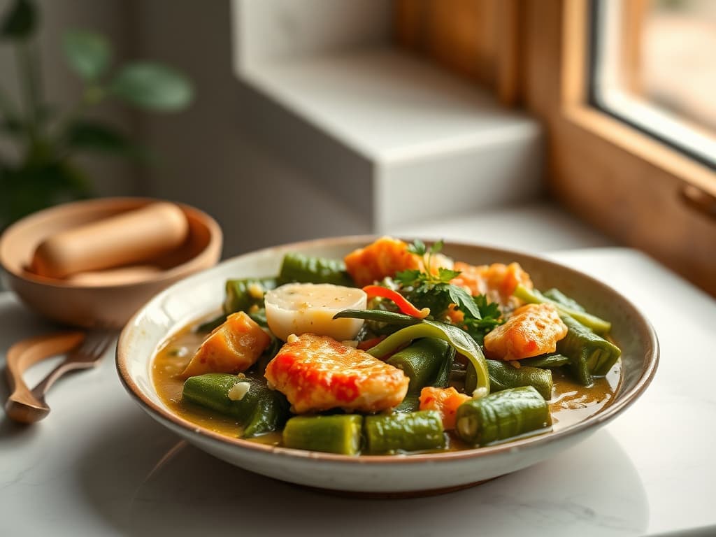 Rich Trinidadian Callaloo with Crab and Okra