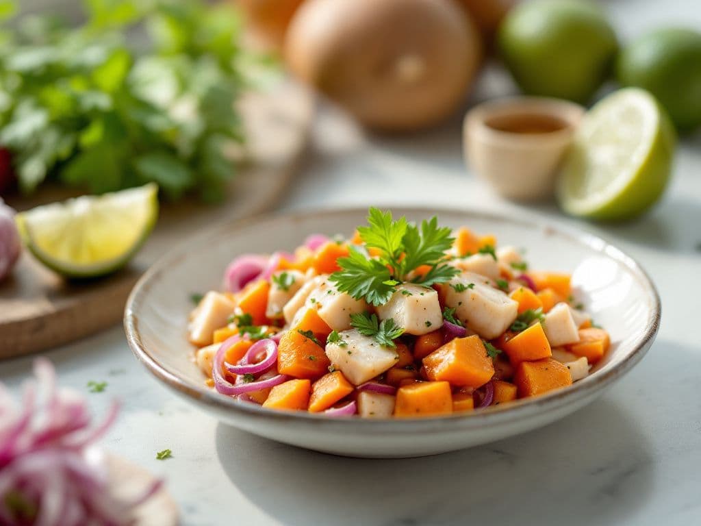 Peruvian Ceviche with Sweet Potato