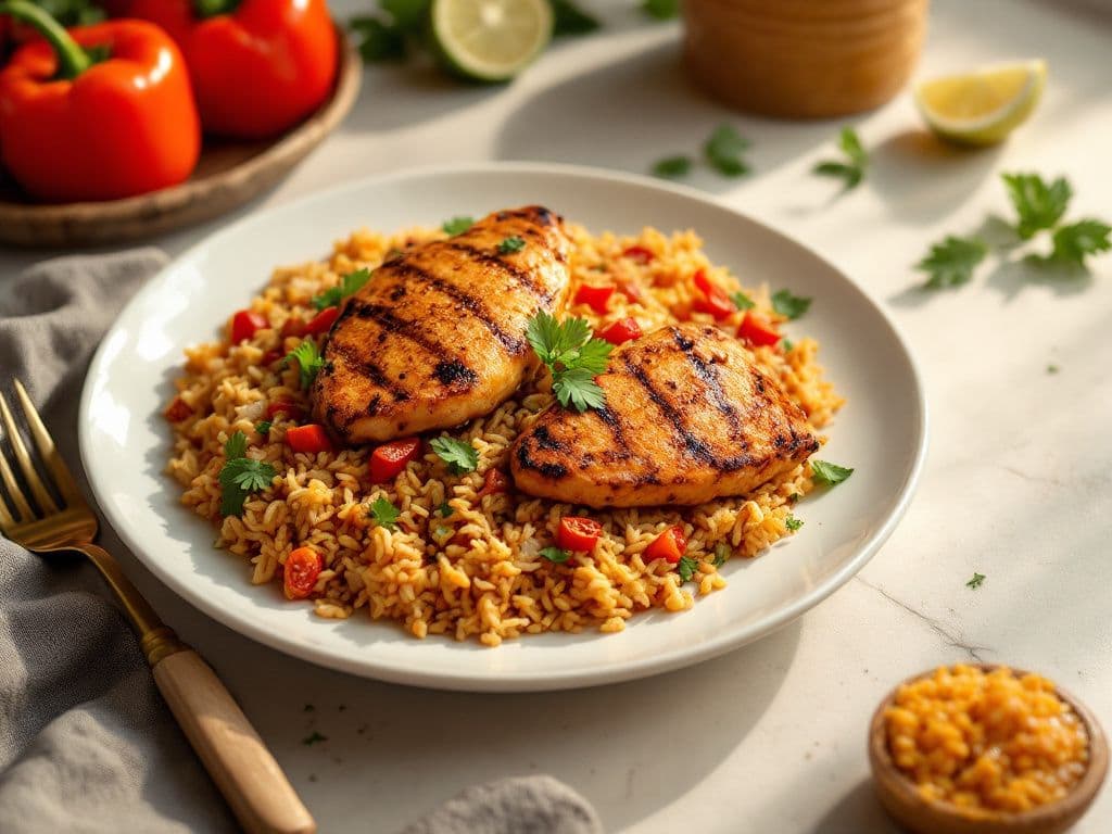 Jollof Rice with Grilled Chicken