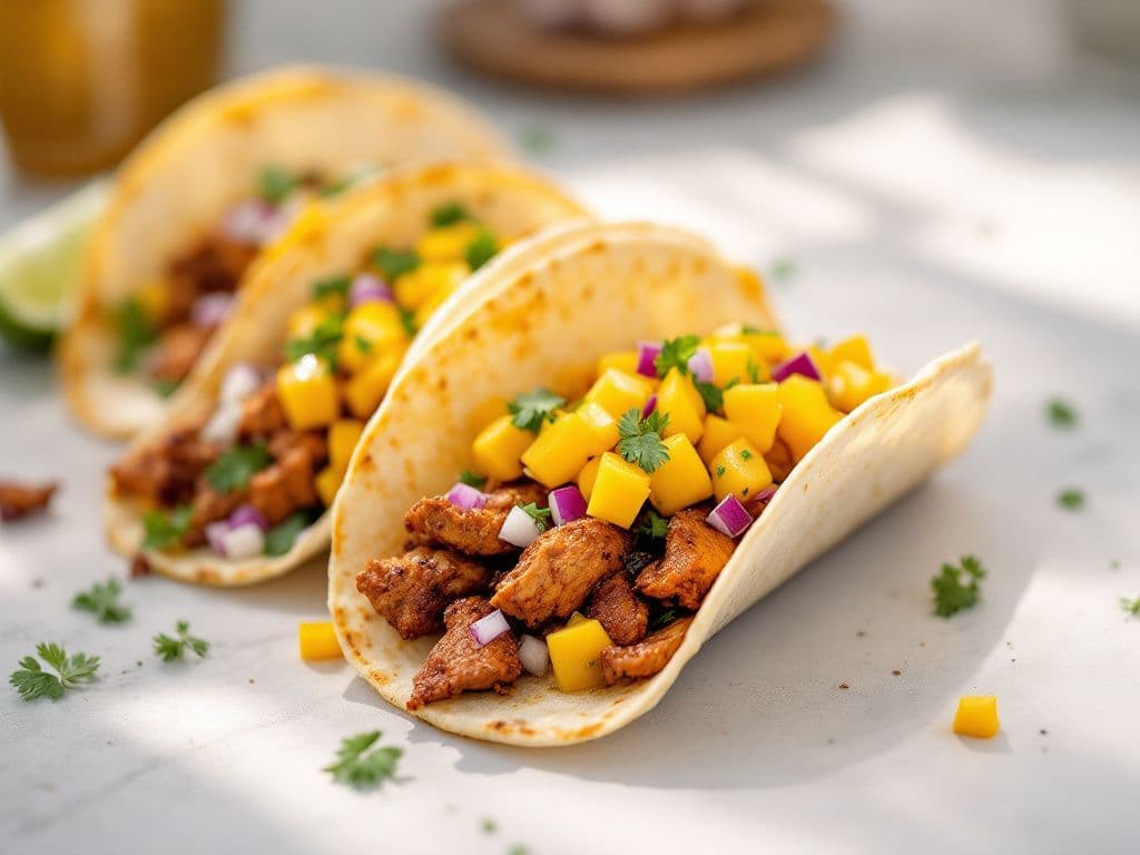 Jerk Chicken Tacos with Mango Salsa