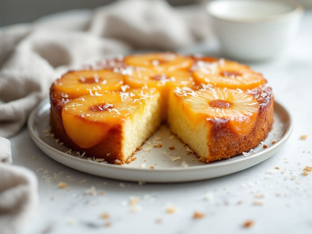 Pineapple Coconut Upside-Down Cake