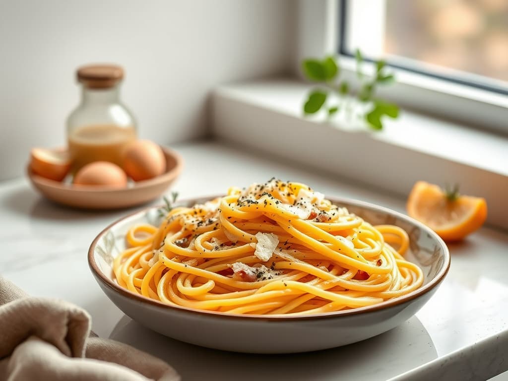 Pasta Carbonara - Creamy Roman Delight