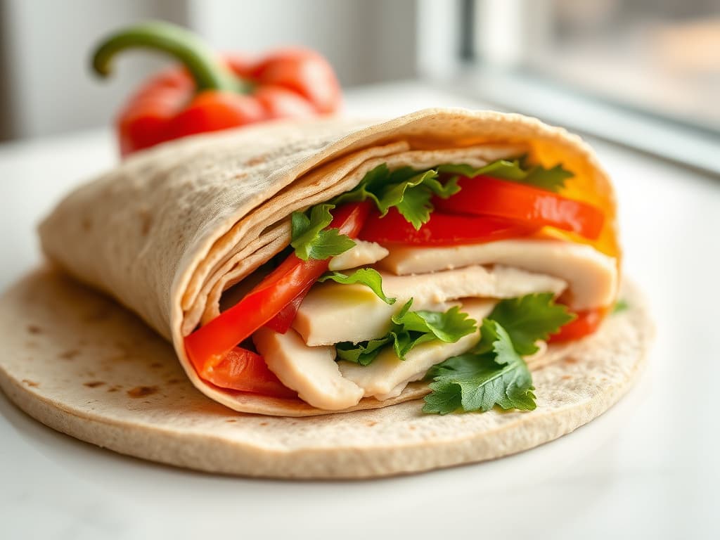 High-Protein Turkey & Hummus Wrap