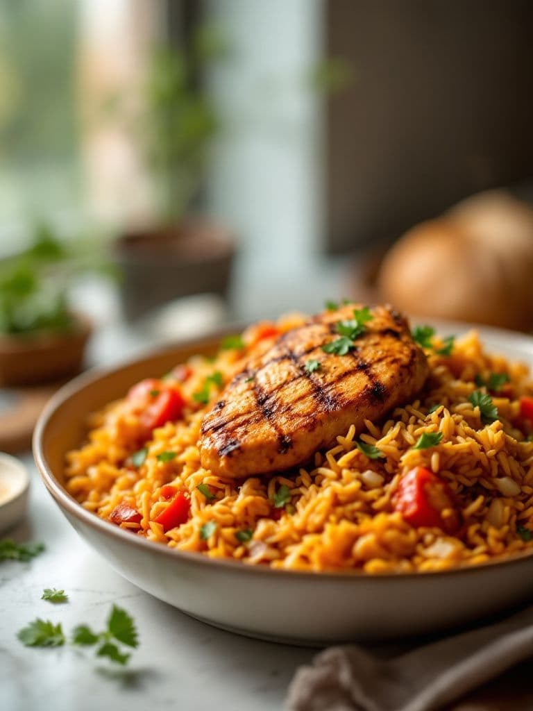 Jollof Rice with Grilled Chicken