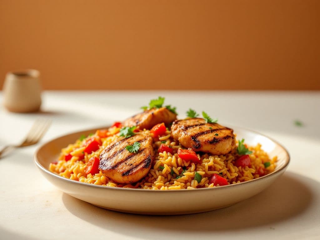 Jollof Rice with Grilled Chicken