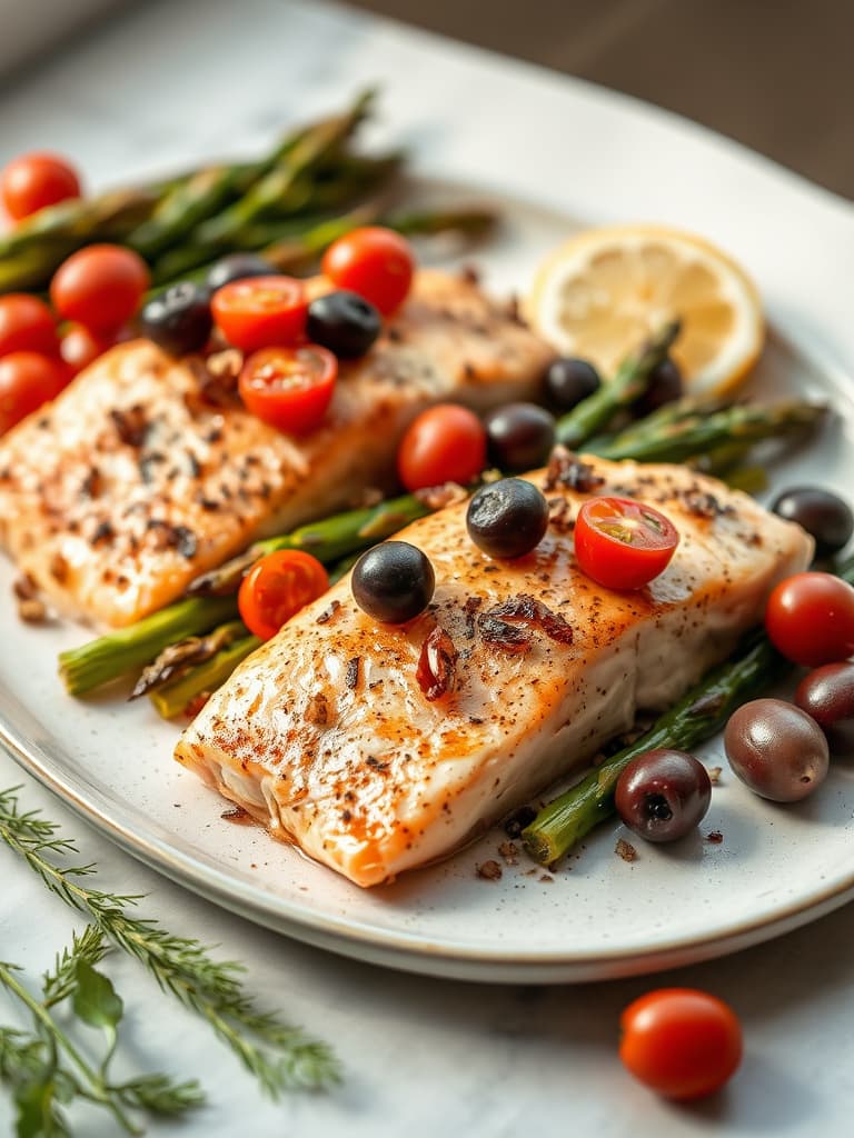 Mediterranean Baked Salmon with Asparagus & Olives