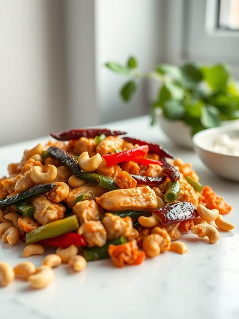 Spicy Thai Chicken and Cashew Nut Stir-fry (Gai Pad Med Mamuang)