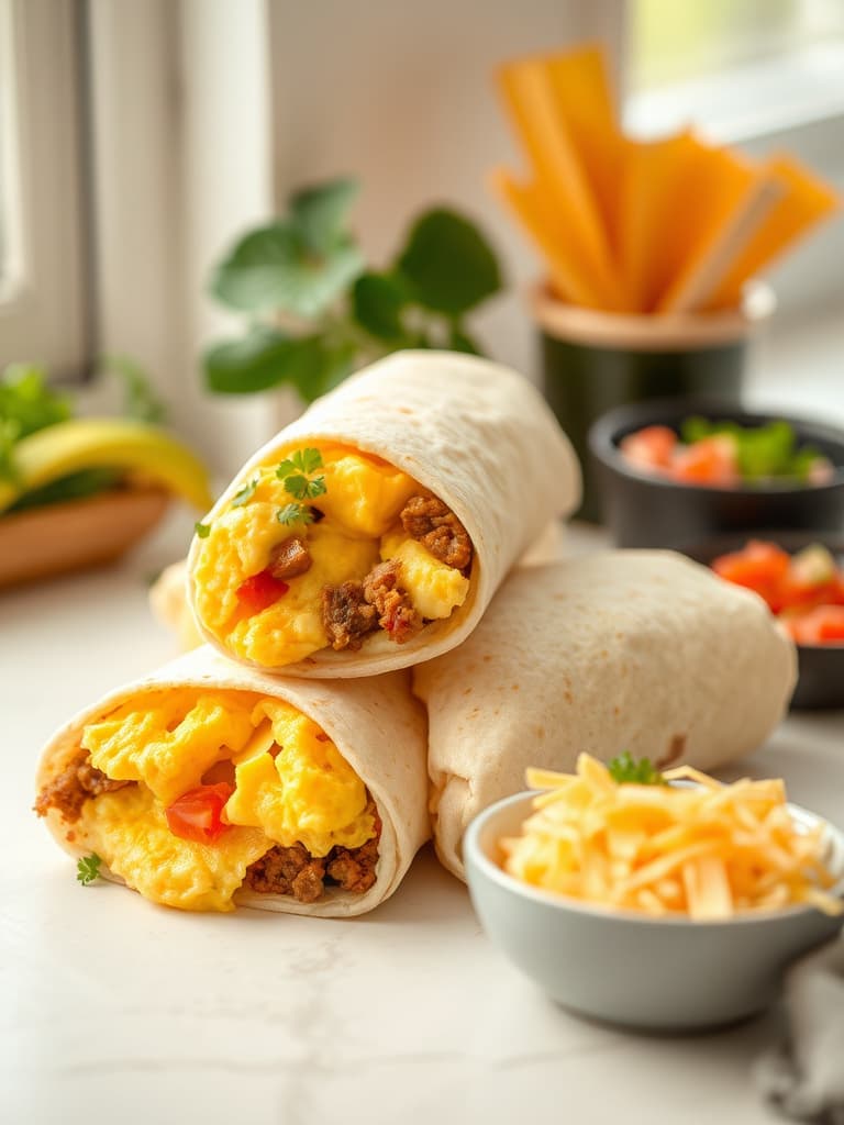 Quick & Easy Hearty Breakfast Burritos