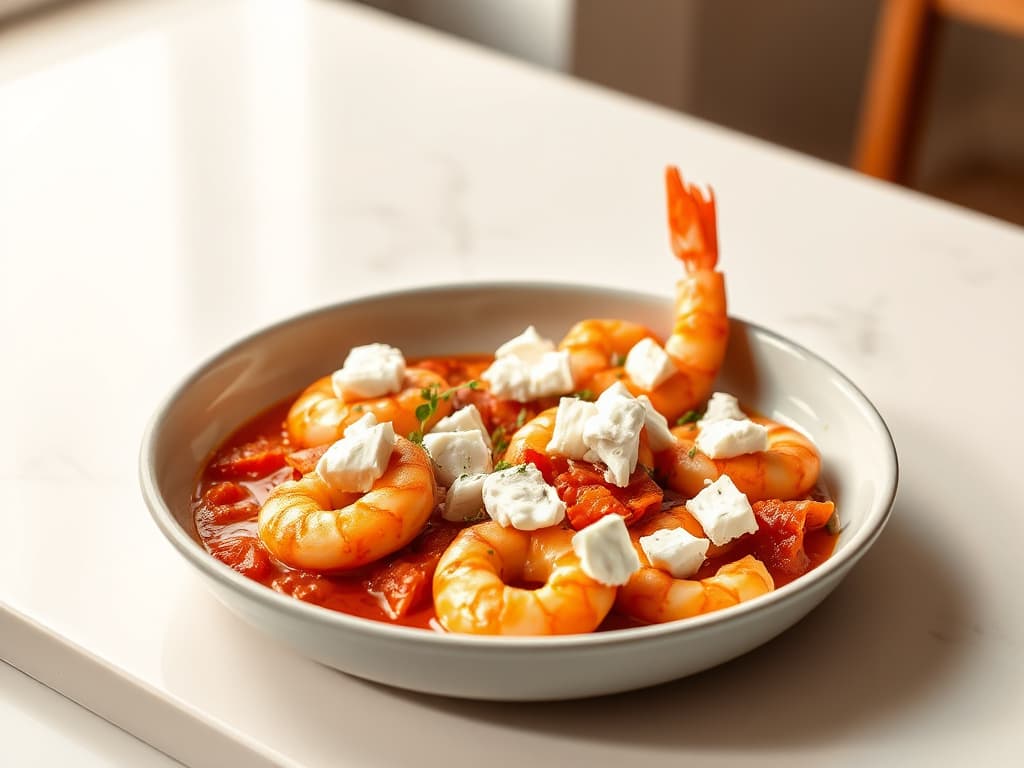 Shrimp Saganaki with Ouzo and Feta