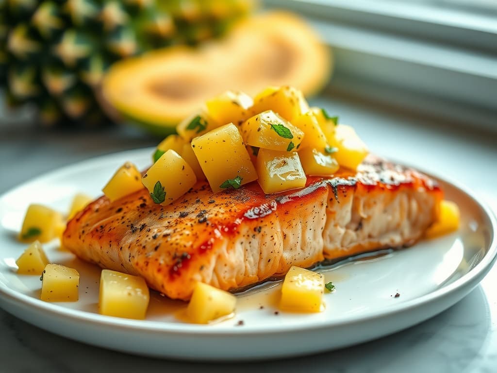 Vibrant Pineapple Salsa Glazed Salmon