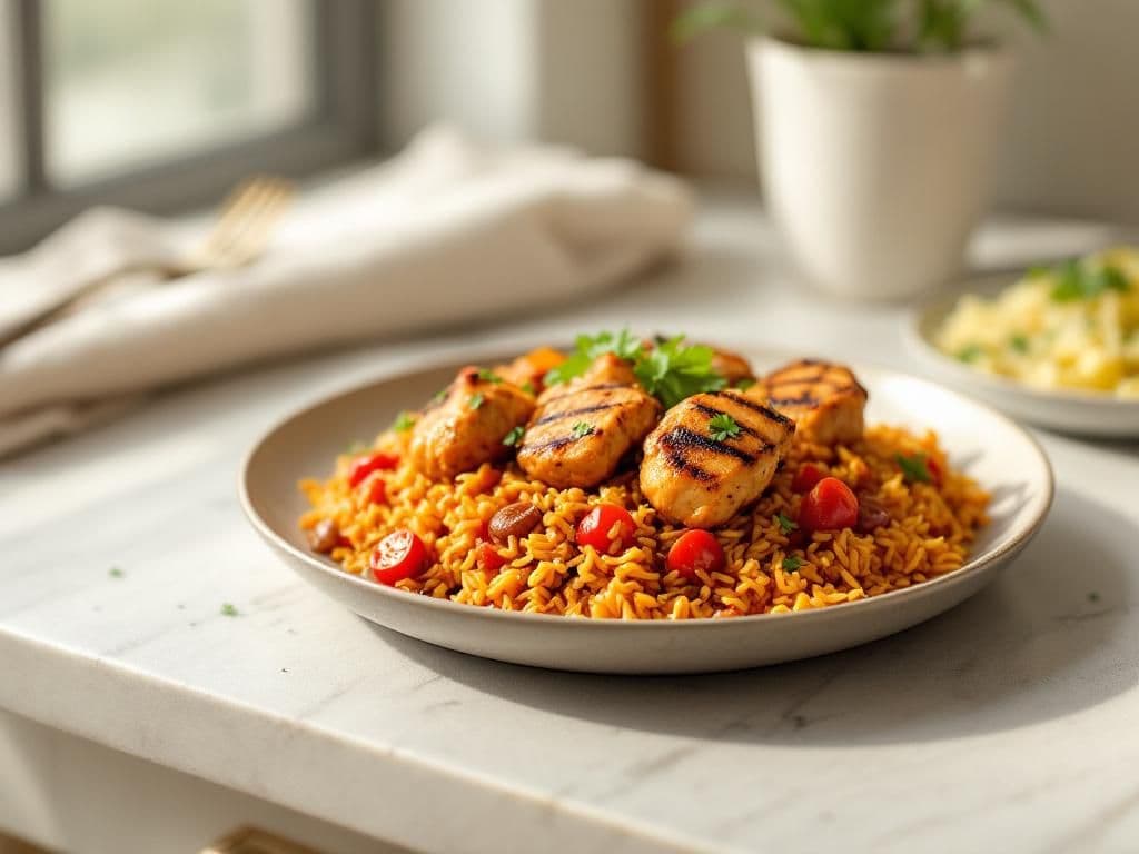 Jollof Rice with Grilled Chicken