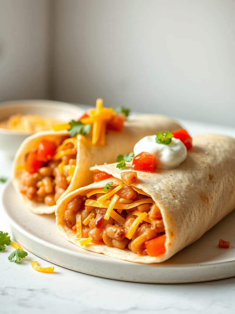 Cheesy Bean and Cheese Burritos