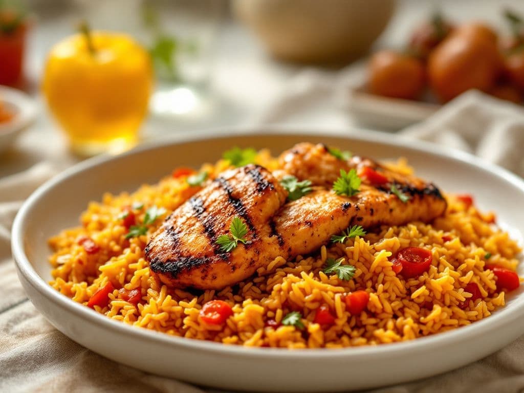 Jollof Rice with Grilled Chicken