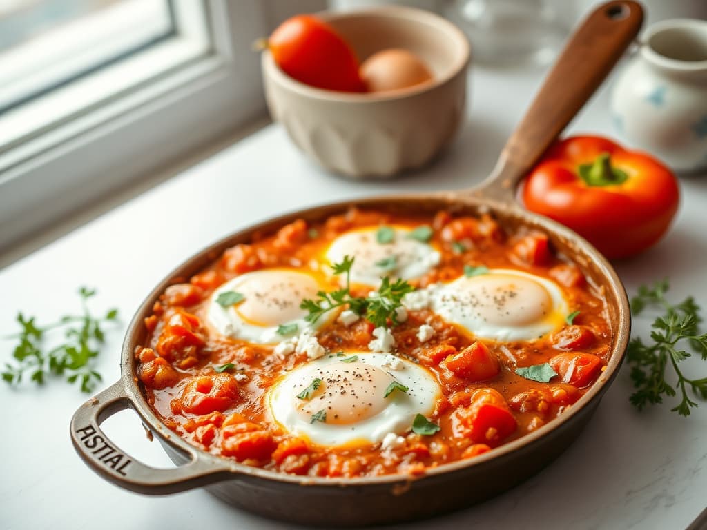 Classic Shakshuka with Feta and Fresh Herbs
