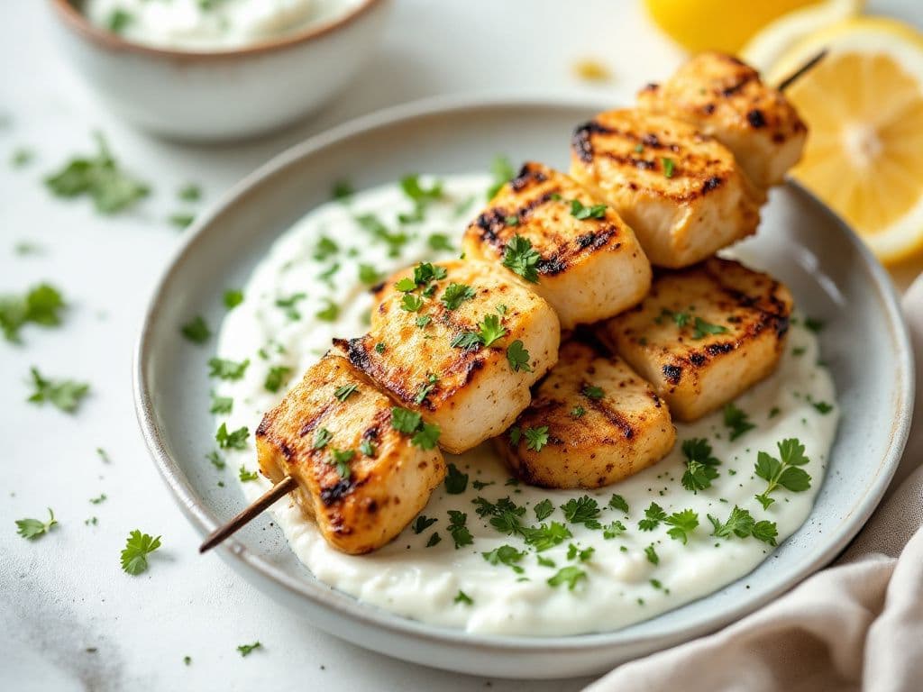 Lemon-Oregano Greek Chicken Skewers