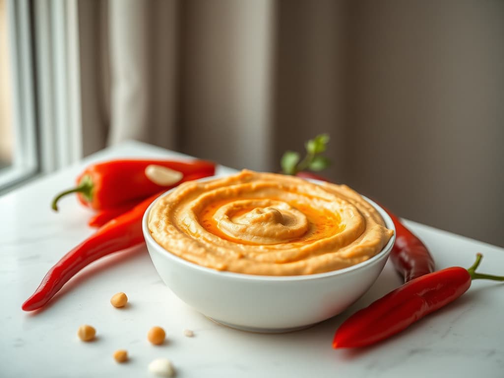 Creamy Roasted Red Pepper Hummus