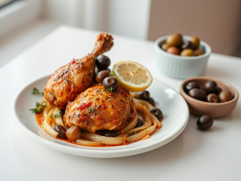 Spicy Harissa Chicken with Lemon & Olives