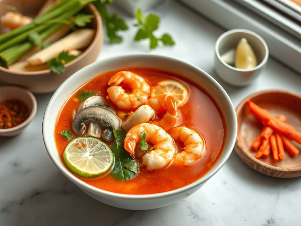 Spicy & Sour Thai Shrimp Soup (Tom Yum Goong)