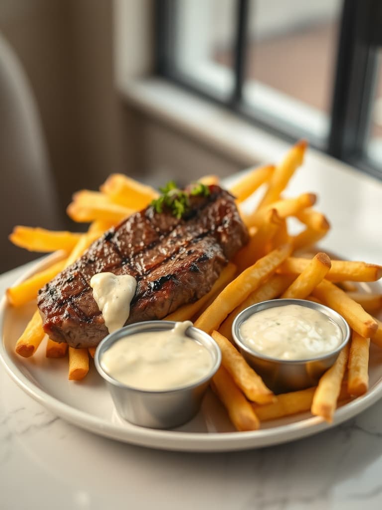 Steak Frites avec Sauce Béarnaise