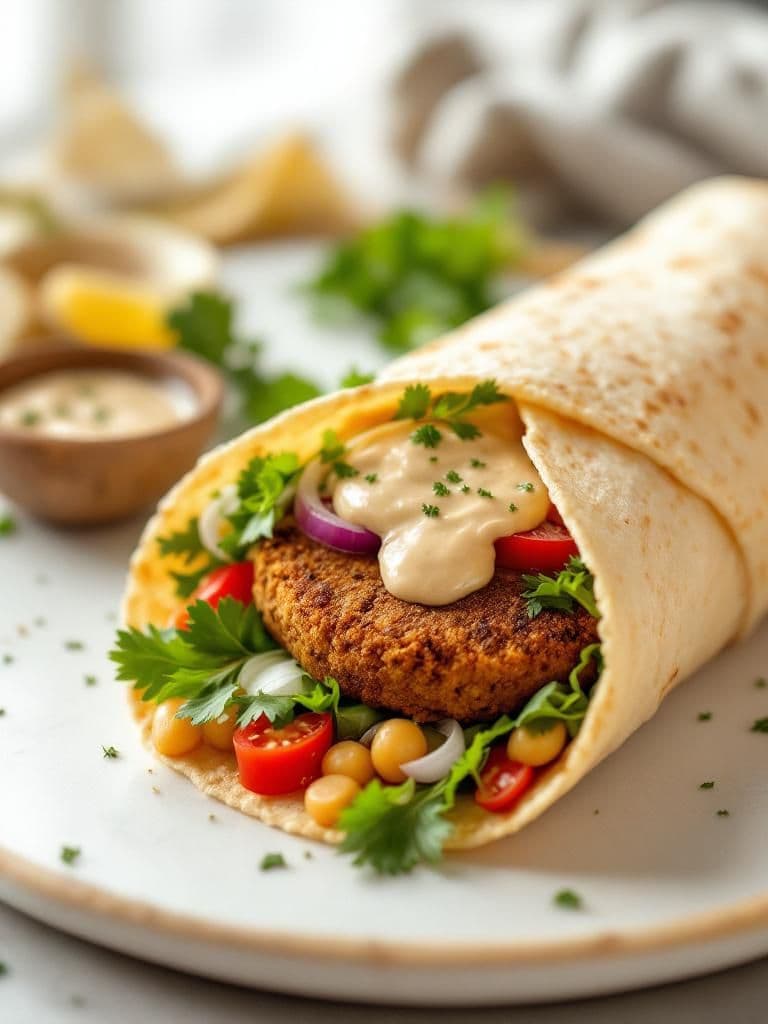 Falafel Wrap with Tahini Sauce