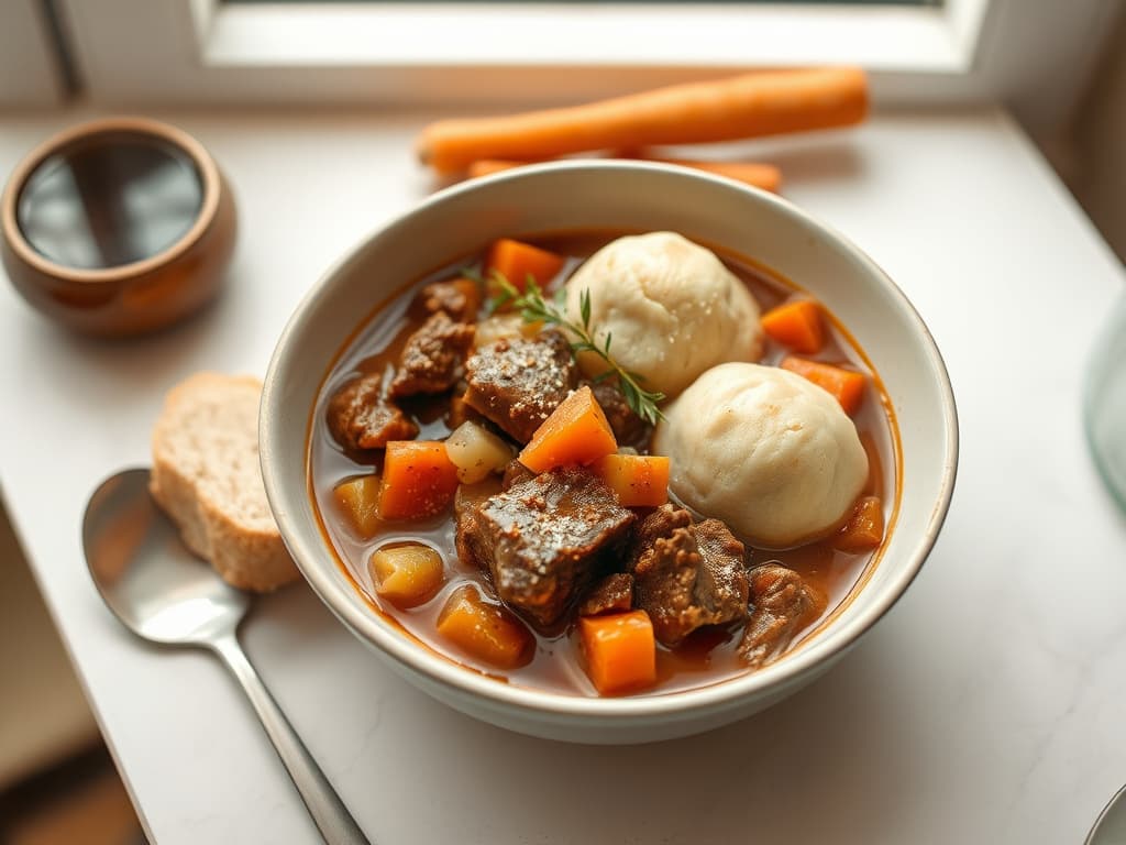 Hearty Beef Stew with Dumplings