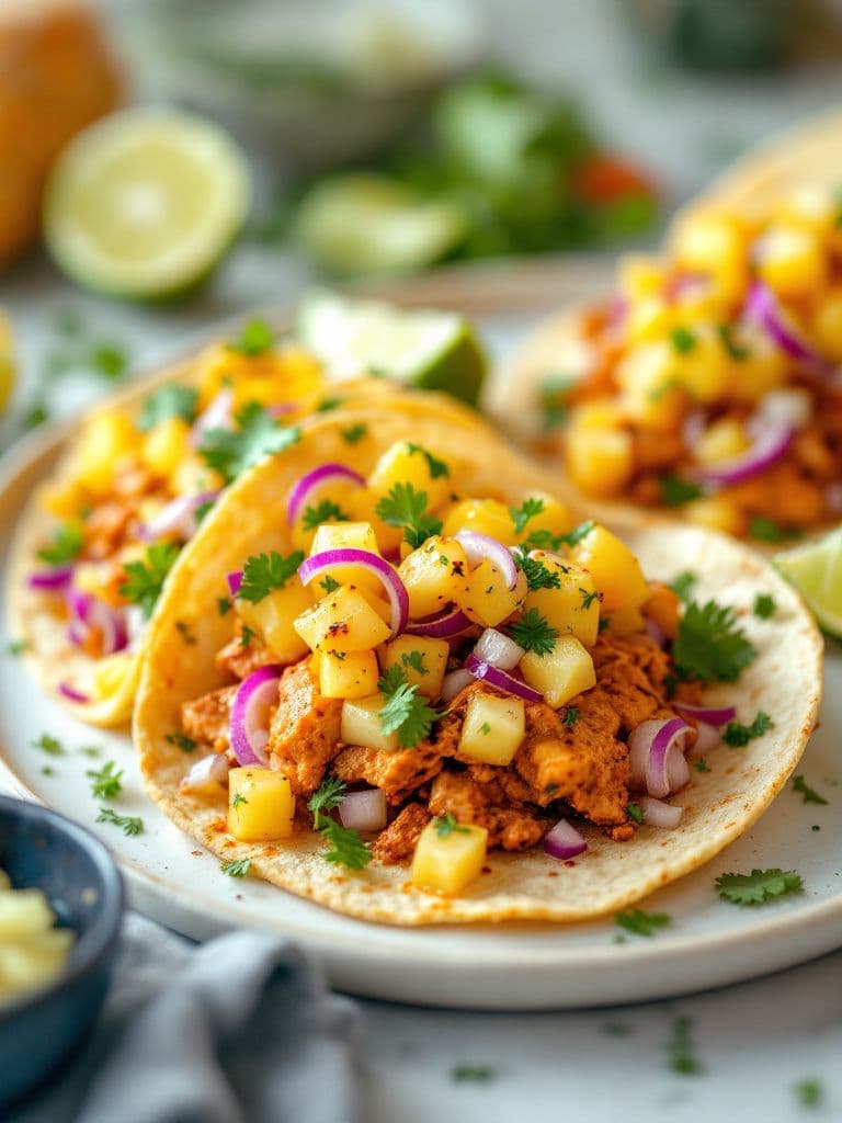 Spicy Chicken Tacos with Pineapple Salsa